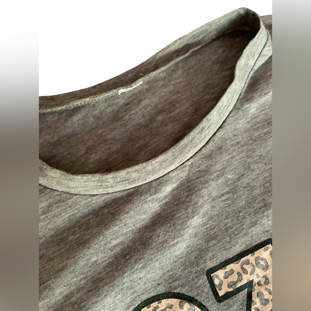 COZY Gray & Leopard Print Women’s Plus Size 1X Pajamas Set Cheetah Animal Print - Picture 5 of 12